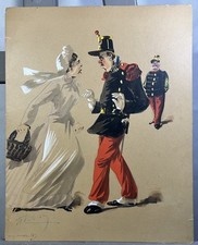 Gouache ancienne Satirique