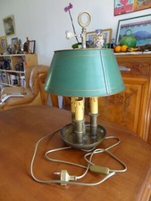 ancienne lampe bouillotte et son abat-jour en tôle peinte