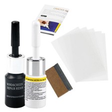 Kit Résine Réparation + Lampe UV pour Vitre Verre Fissuré Rayé Éclat Pare-Brise