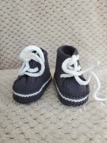Chaussons baskets gris laine - chaussons,