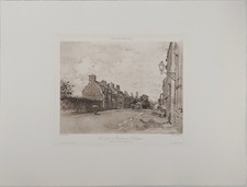 Félix BUHOT : La route de Cherbourg à Valognes, Héliogravure signée