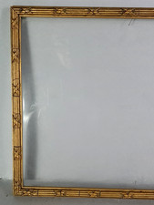 Cadre ancien +verre 36,5x29 cm, feuillure: 34x27 cm bois stuc doré C801