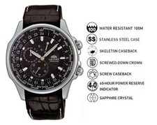 Rare Montre Orient Executive World Time GMT Automatic Sapphire Crystal CEY04004B