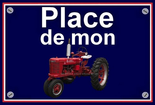 Plaque place mon - de, tracteur