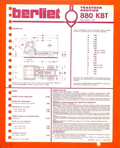 Berliet 880 kbt tracteur - /,
