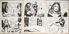 3 planches originales de Danilo GROSSI BD érotique Elvifrance vers 1980