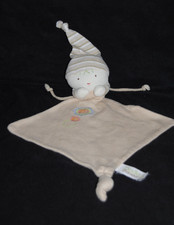 ?Doudou plat lutin MGM DOUDOU D'AMOUR poupée beige bonnet rayé TTBE
