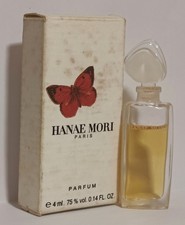 Miniature Hanae Mori Parfum 4 ml avec boite (un peu sale), bon état. Plein