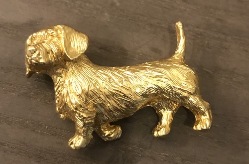 Belle broche dorée chien - broche,