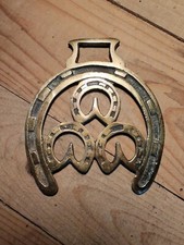Harnais De Cheval Laiton Décor Fer À Cheval H 9,5 Cm