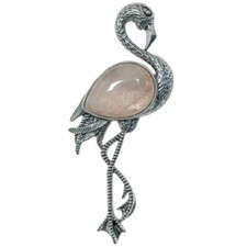 Broche flamant rose avec