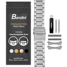 22mm curved steel metal watch - 22mm,
