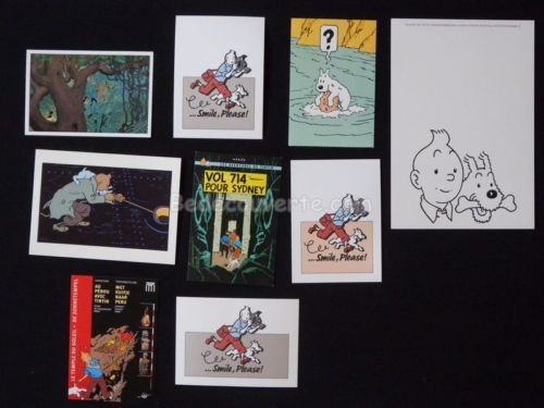 Lot cartes postales - postales, herge