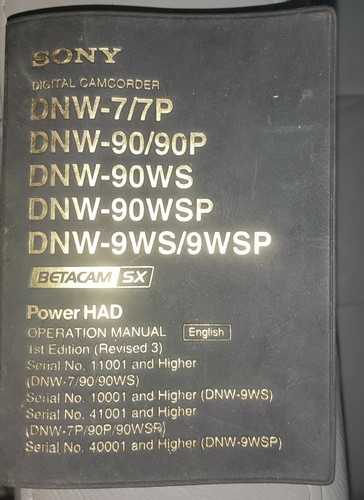 Operation manual english sony - manual,