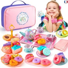 Juboury Dinette Enfant Services à thé à Jouer Jouet de Simulation de Cuisine av