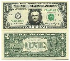 MICHEL SARDOU - VRAI BILLET de 1 DOLLAR ! SUPERBE ! Collection Chanson française