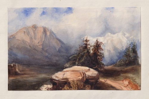 Paysage alpin biedermeier - paysage,