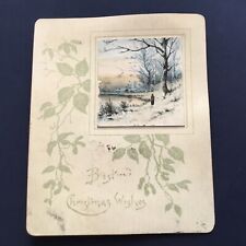 Christmas Card Last 19thC Dated 1891 Carte Ancienne Noël Fin XIXè Daté 1891