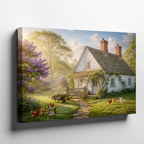Rural cottage canvas wall - rural,
