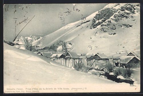Cpa névache prise eau - cpa, névache,