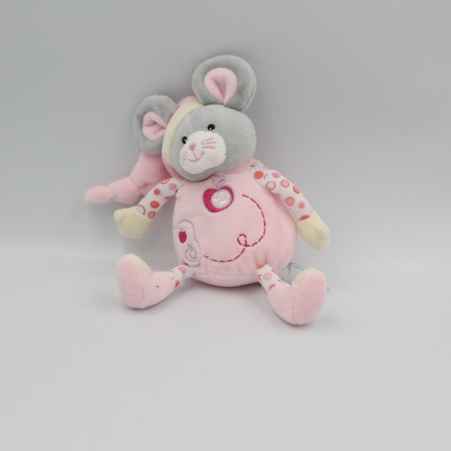 Doudou souris rose - , pommes