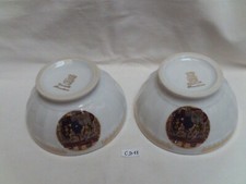 2 bols anciens en porcelaine de Chauvigny, Berry, Ø 12,4 cm Deshoulières (CD11)