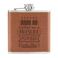 This Is What An Awesome Plombier Looks Like 170ml Cuir PU Hip Flasque Fauve -