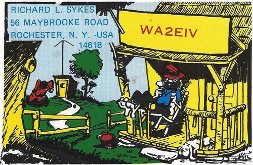 1960 radio qsl postcard - radio,