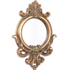 Miroir doré rond résine - doré, en