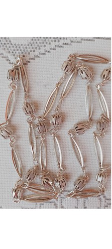 Long collier sautoir argent