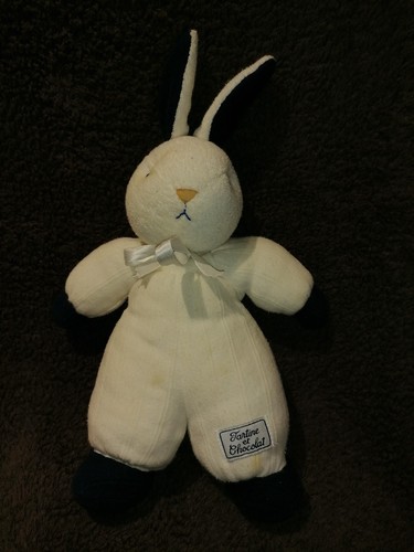 Doudou peluche lapin blanc