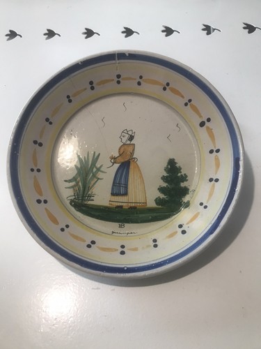 Ancienne assiette quimper - hb,