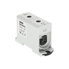 Bloc de jonction alu cuivre gris (phase) 35 à 240mm² 1000V AC/DC - Rail DIN - M