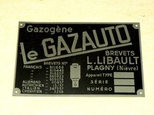 Plaque Ancienne Camion Gazogène GAZAUTO LIBAULT  Plagny Truck LKW Tracteur (2)