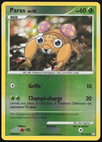Carte pokémon paras 123 - pokémon,