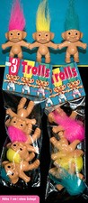 3 Trolls Troll Gnome Imp Chiffres dans le Sac 80er >> Objets de Collection