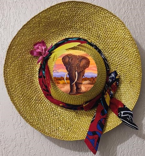Chapeau paille décoration - paille,
