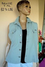  VESTE GILET SANS MANCHE BLEU