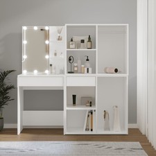 Coiffeuse à LED et 2 Armoires