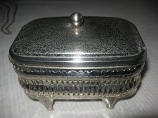 ancien sucrier verre et métal