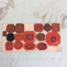 15 Cachets Anciens en Cire Sceau Armoiries Ecussons Blasons  XIXème