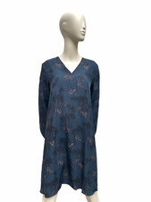 Kenzo  Dark Navy Tiger Silk Dress  Longsleeves Size 36 / S / Small