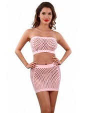 Ensemble top mini jupe resille - mini,