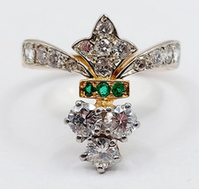 Bague duchesse art deco or