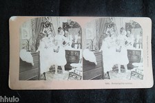 STB466 Scène de genre Gaine corset stereoview photo STEREO albumen