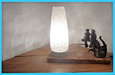 Lampe Veilleuse Art Déco MOINEAUX en Régule  sur Socle en Marbre