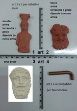 Faces Zeus Tube Fontaine Terre Cuite Miniature Bergers Crèche Crib Shepherds