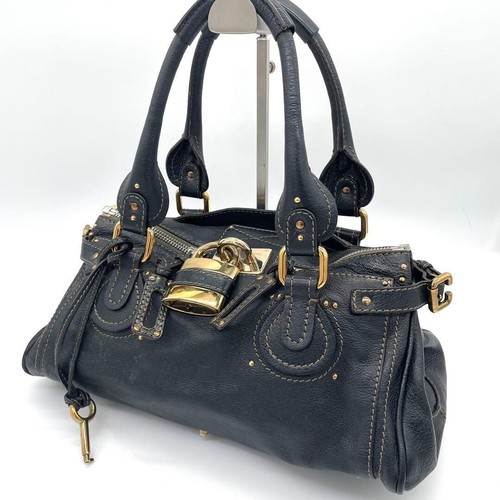 Sac main cuir noir chloe - sac,