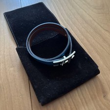 Bracelet Hermès en cuir bleu
