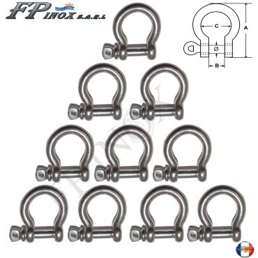 Manille lyre 4mm libre - 4mm, passage
